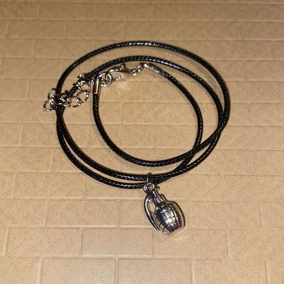 Dainty, Faux Grenade, Charm & Wax Cord, Adjustable Rope - Picture 10 of 11